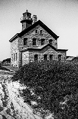 Block Island North Lighthouse Built of Stone BW2